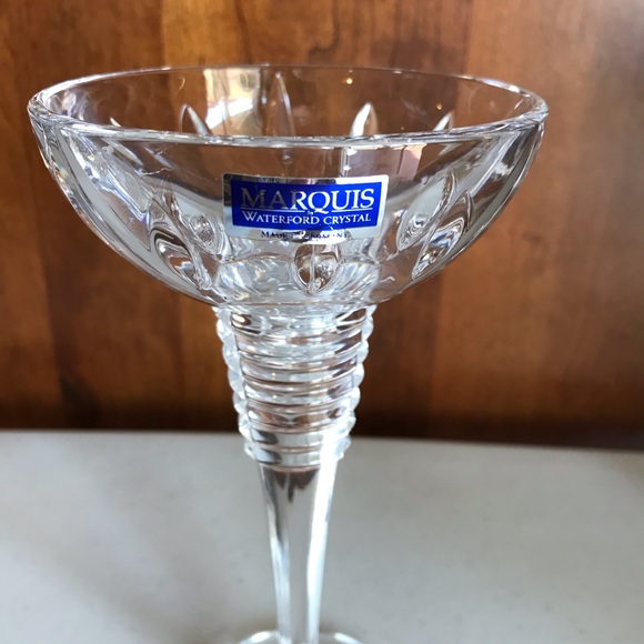 Set of 2 Waterford Marquis Clear Cut Crystal Candle Sticks With Stickers - Picture 2 of 5